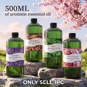 500-Ml Essential Oil Refill Bottle, Long-Lasting Botanical Fragrance, Aromatherapy Diffusers, Humidifiers, Car Air Fresheners, Hotels, Offices