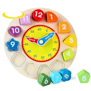 Wooden Learning Clock & Number Matching Puzzle for Kids