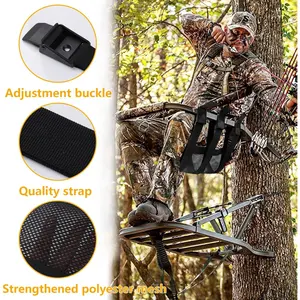 Universal Tree Stand Seat Replacement 16 X12" Adjustable Self-Locking Buckle Design for Hunting Climbing Treestands Ladder Stands Easy Install Remove 2 Pack
