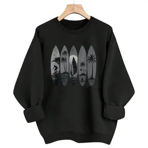 Men’s Retro Surfing Sweatshirt – Vintage Surfboards Long Sleeve for Beach Days