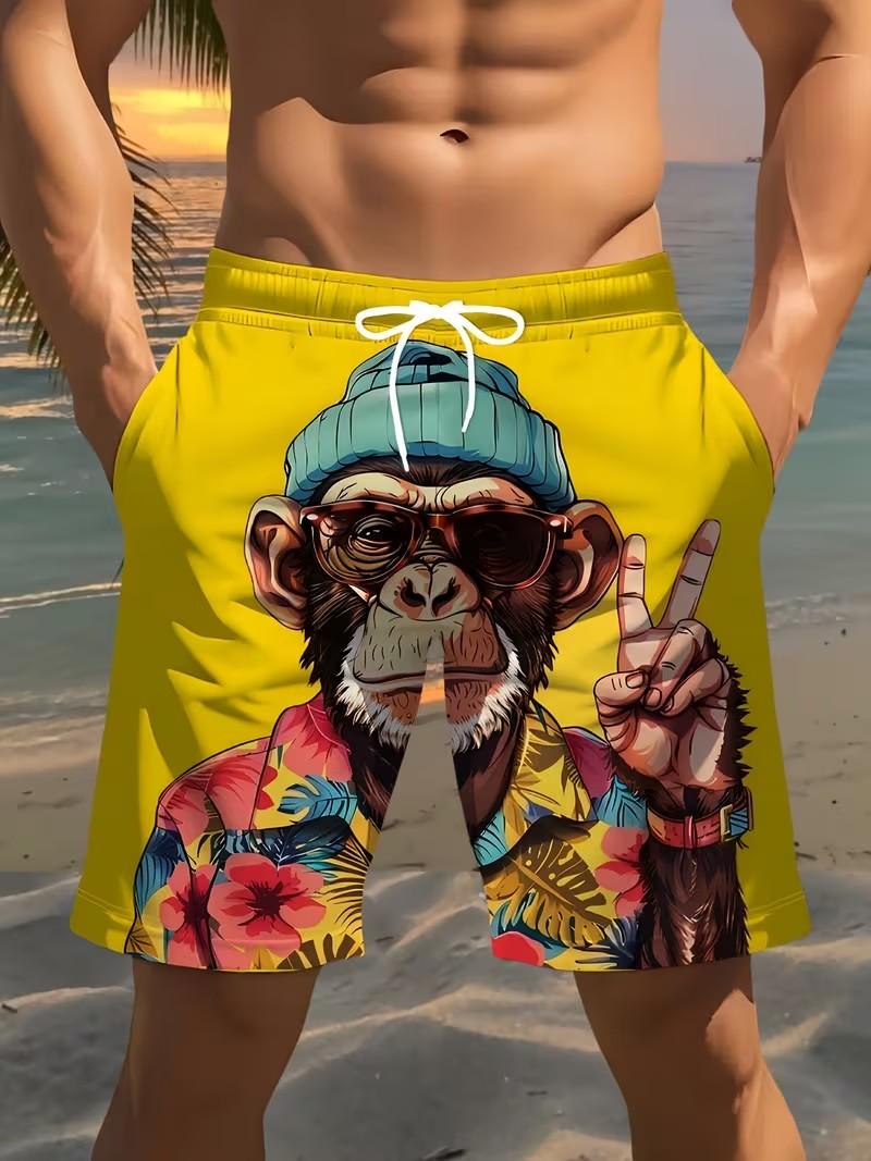 Cool Beach Shorts for Men 3D Printed Casual Pants Summer Fashion Comfortable for Hawaii Maldives Minimalist Design Polyester Woven Regular Fit - Man, Menswear
