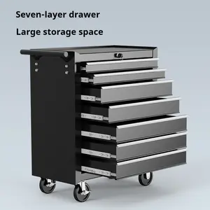 7-Drawer Tool Cabinet Auto Car Repair Rolling Tool Trolley Multifunctional Workshop Home Toolbox Cabinet Iron Storage Box with Large Storage Space