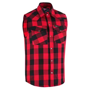Red Rider™ Men's Sleeveless Red and Black Flannel Shirt