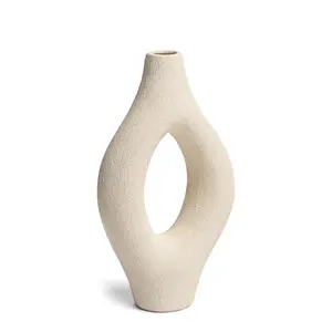 Villa Moda Emile Abstract Organic Decorative Modern Vase, Medium, White Villa Moda Emile Abstract Organic Decorative Modern Vase, Medium, White