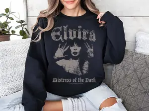 Black Elvira Mistress of Darkness Unisex Sweatshirt Hoodie T Shirt Collection !