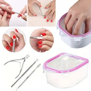 Precision Stainless Steel Cuticle Set, 2 Layer Nail Art Soak Bowl, Essential Manicure Tools Kit, 1/3/4/6 Pieces, Fashion Style