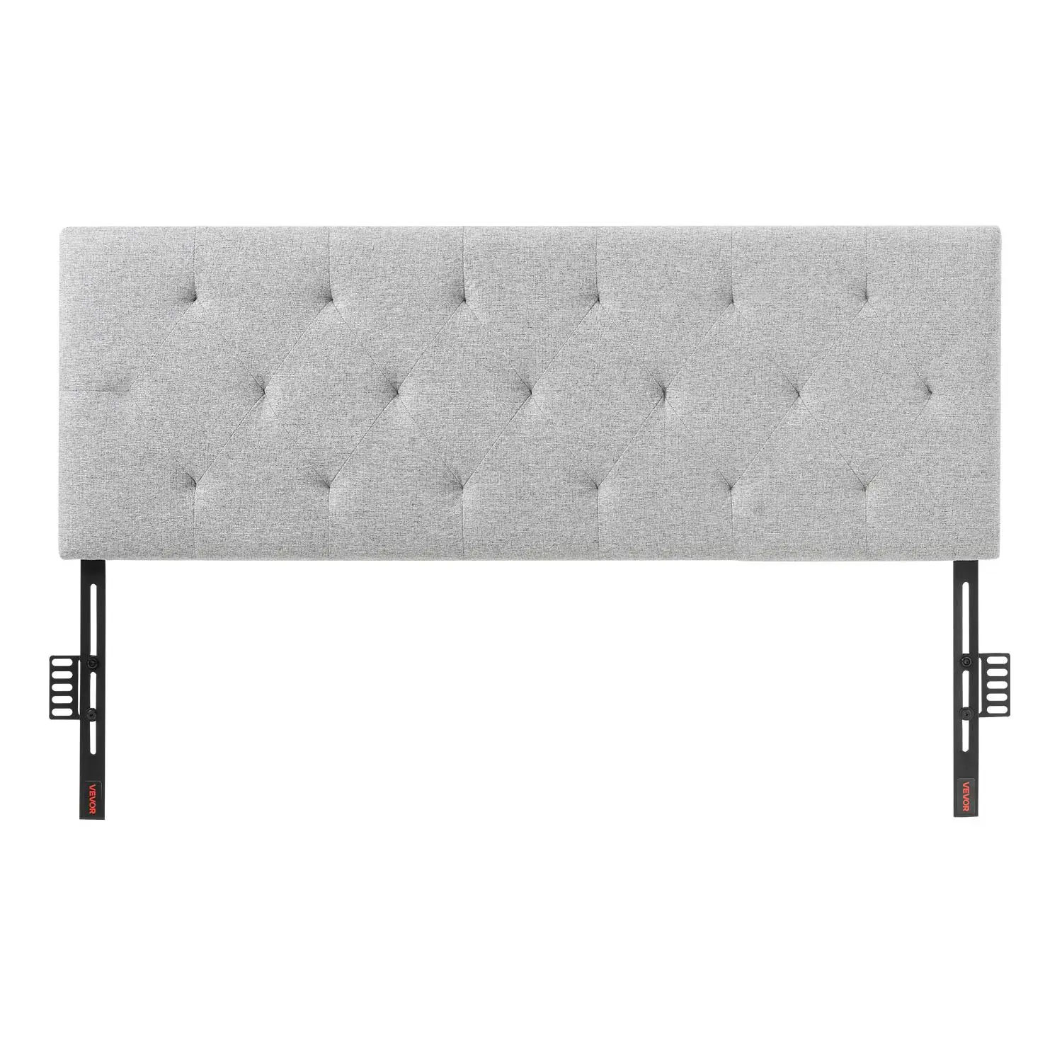 【summerfinds】VEVOR Headboard, Full Size Headboard with Adjustable Height, Comfortable Diamond Tufted for Full Size Bed, W 56.3 x H（35.6-47.4）inches, Ideal for Bedroom, Hotel, Homestay, Dormitory, Light Grey, Upholstered Headboard, Sturdy