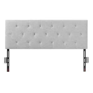 VEVOR Headboard, Full Size Headboard with Adjustable Height, Comfortable Diamond Tufted for Full Size Bed, W 56.3 x H（35.6-47.4）inches, Ideal for Bedroom, Hotel, Homestay, Dormitory, Light Grey