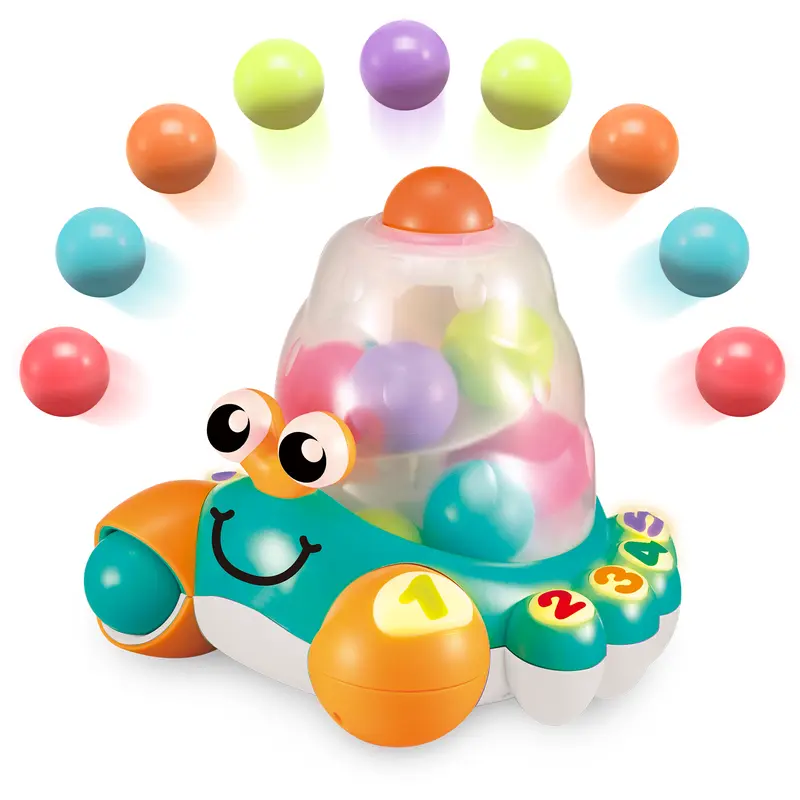 Interactive Counting Crab Baby Toy for Boys Girls 12 Months+ | Ball Pop Learning Toy with 3 Modes, Number Learning & Quiz Game, Light & Sound Educational Toy, Toddler Developmental Toy