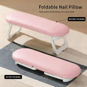 2-Piece Nail Art Hand Pillow Set with Table Mat, Foldable Portable Easy-Clean Manicure Stand, Comfortable Non-Slip Nail Pillow, Nail Art Tools