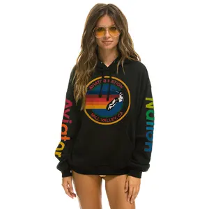 AVIATOR NATION MILL VALLEY RELAXED PULLOVER HOODIE - BLACK