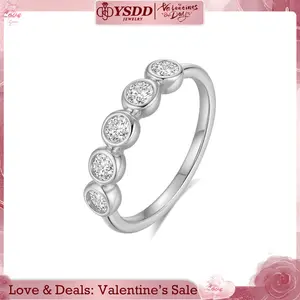 【Valentine's Day Special】Classic Bezel Ring Band 0.6CT vvs Synthetic Moissanite Rings in 925 Sterling Silver