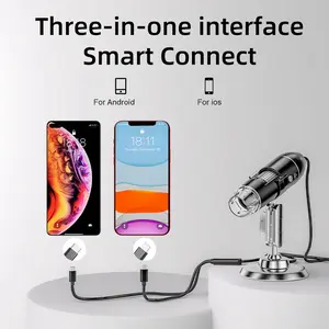 Portable Handheld Microscope - 1600x Zoom, 8 LED Electronic Microscope, HD Video Support, CE Certified, iOS/Android Mobile Device Compatible