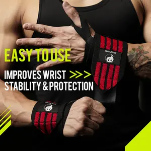 1 Pair Breathable Wrist Support Brace for Gym/Work - Adjustable Compression Sleeve, Arthritis & Carpal Tunnel Relief
