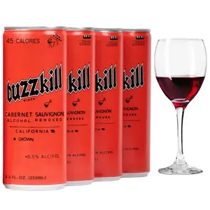 Buzzkill Non-Alcoholic Wine | Low Sugar, Low Calorie, No Hangover - 4-Pack Cans