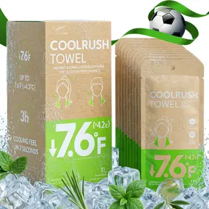 Warping Point CoolRush Cooling Towel, Instant Ice Neck Wrap for Extreme Heat, Long Lasting Large Cooling Body Wipe No Rinse, Chilly Wet Rag for Sport, Pickleball, Spectators, Marathon, Festival, Party