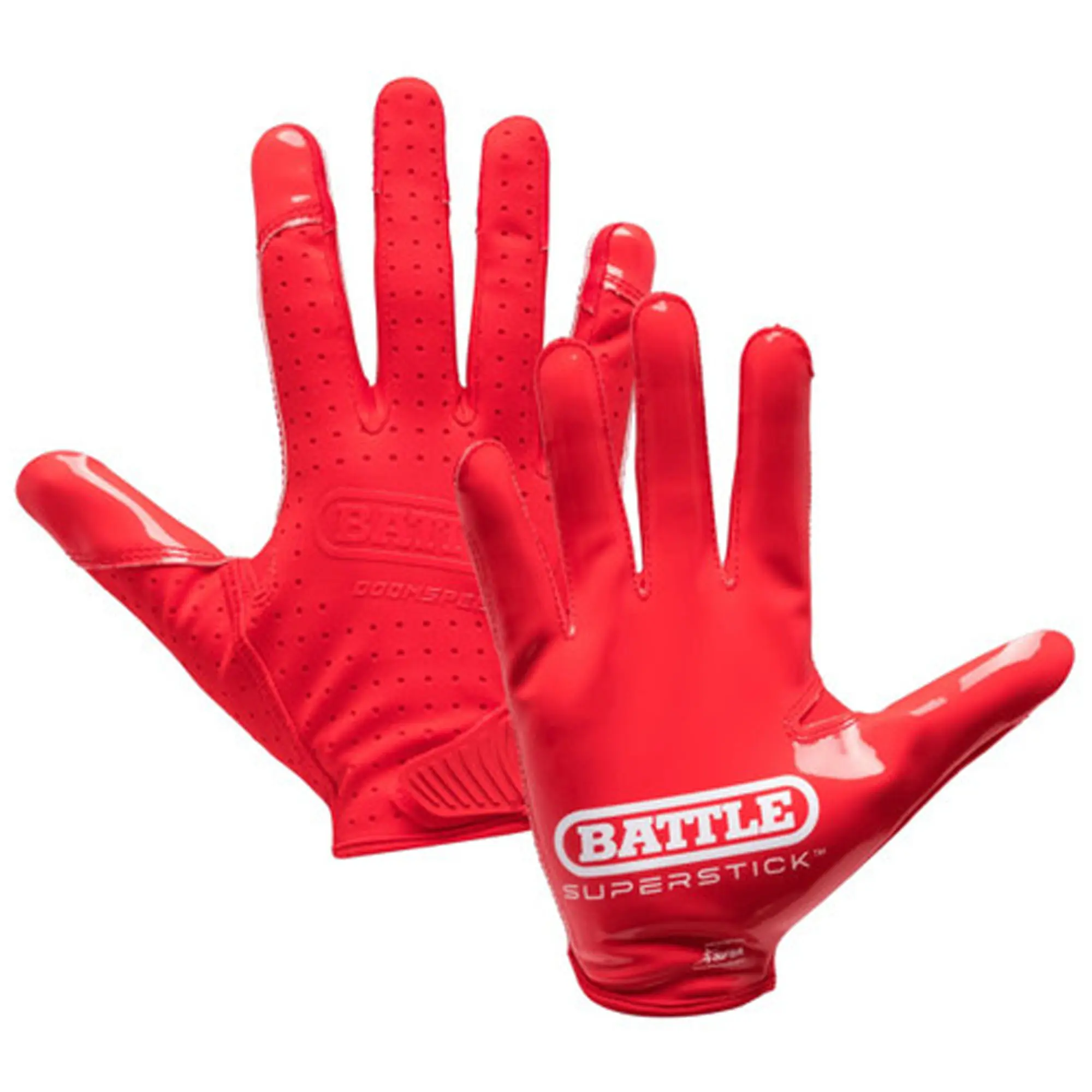 Battle Sports Doom Speed Adult Nylon Receiver Gloves - High Performance American Football Equipment with SuperStick Grip & Second Skin Fit, Sfia Certified