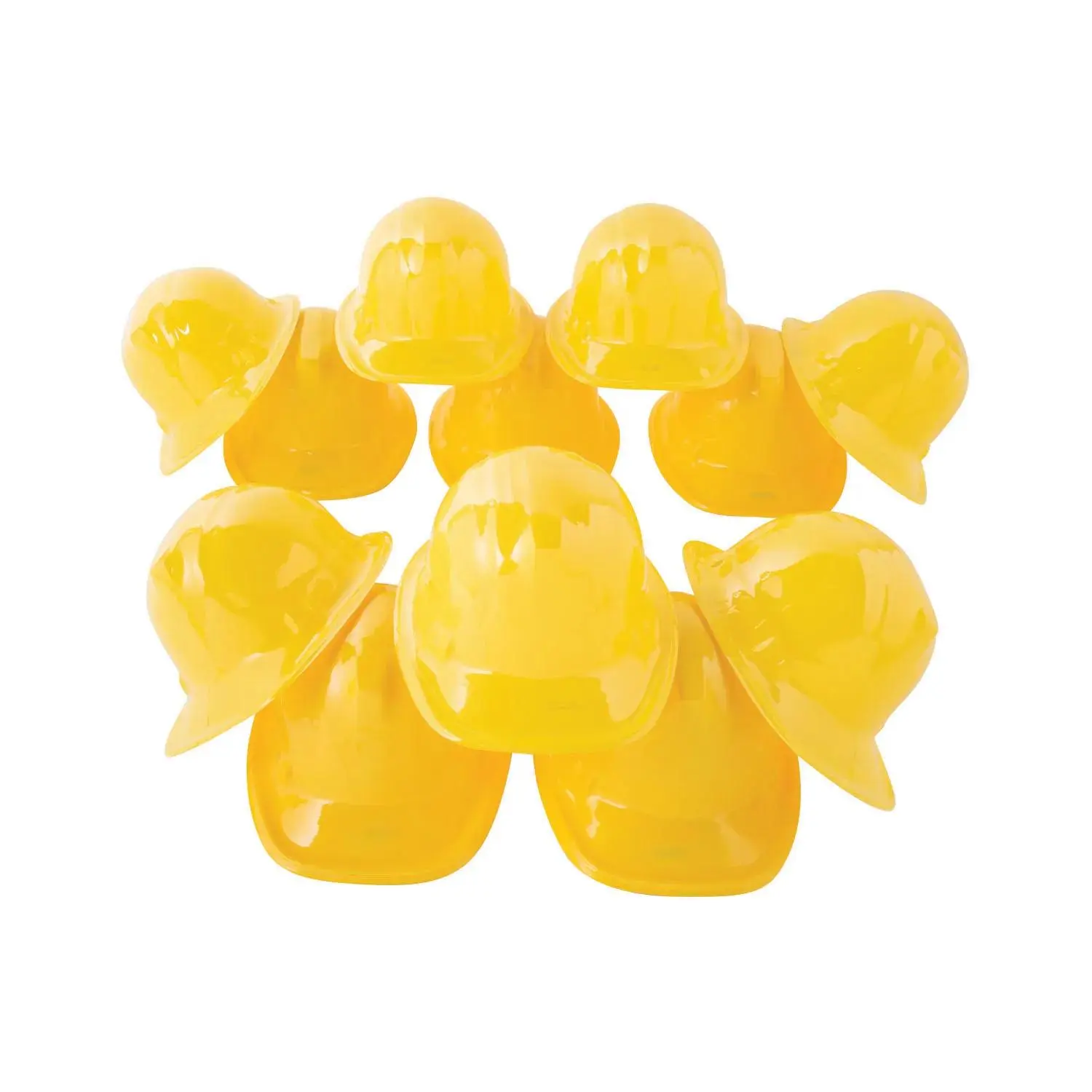 Kids' 22" Yellow Plastic Novelty Construction Hats - Bulk 48-Piece Set, Birthday & Costume & Dress Up Options, Party Favors for Play Dates, Birthday Hats
