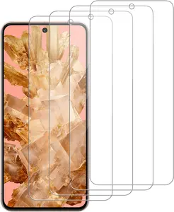 4 Pack Glass Screen Protector Compatible for  Pixel 8 / GKWS6 / G9BQD [9H Hardness]- Screen Tempered Glass, Scratch Resistant,Easy Install [Case Friendly]