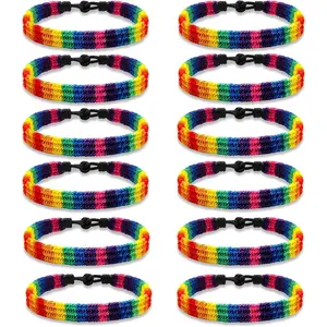 LGBT Pride Rainbow Bracelets for Couples  Pride Friendship LGBTQ Bracelet for Women Men Braided Wristband Adjustable
