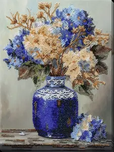 Main Bead Embroidery Kit - Hydrangeas in Pocelain AB-975