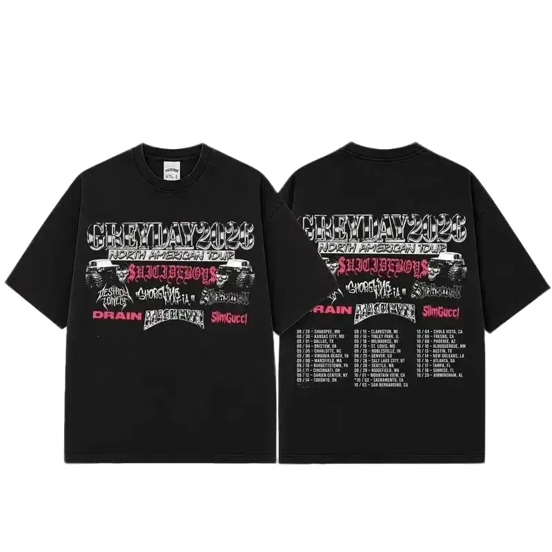 [Free Ship] GreyDay 2026 Tour Schedule Tour Dates Black T-Shirt Ver 3, G59 Tour Merch, Unisex Rapper Clothing, Hip-Hop G59 Shirt Gift for Fan, Vintage Band Shirt, Gift for Music Fan