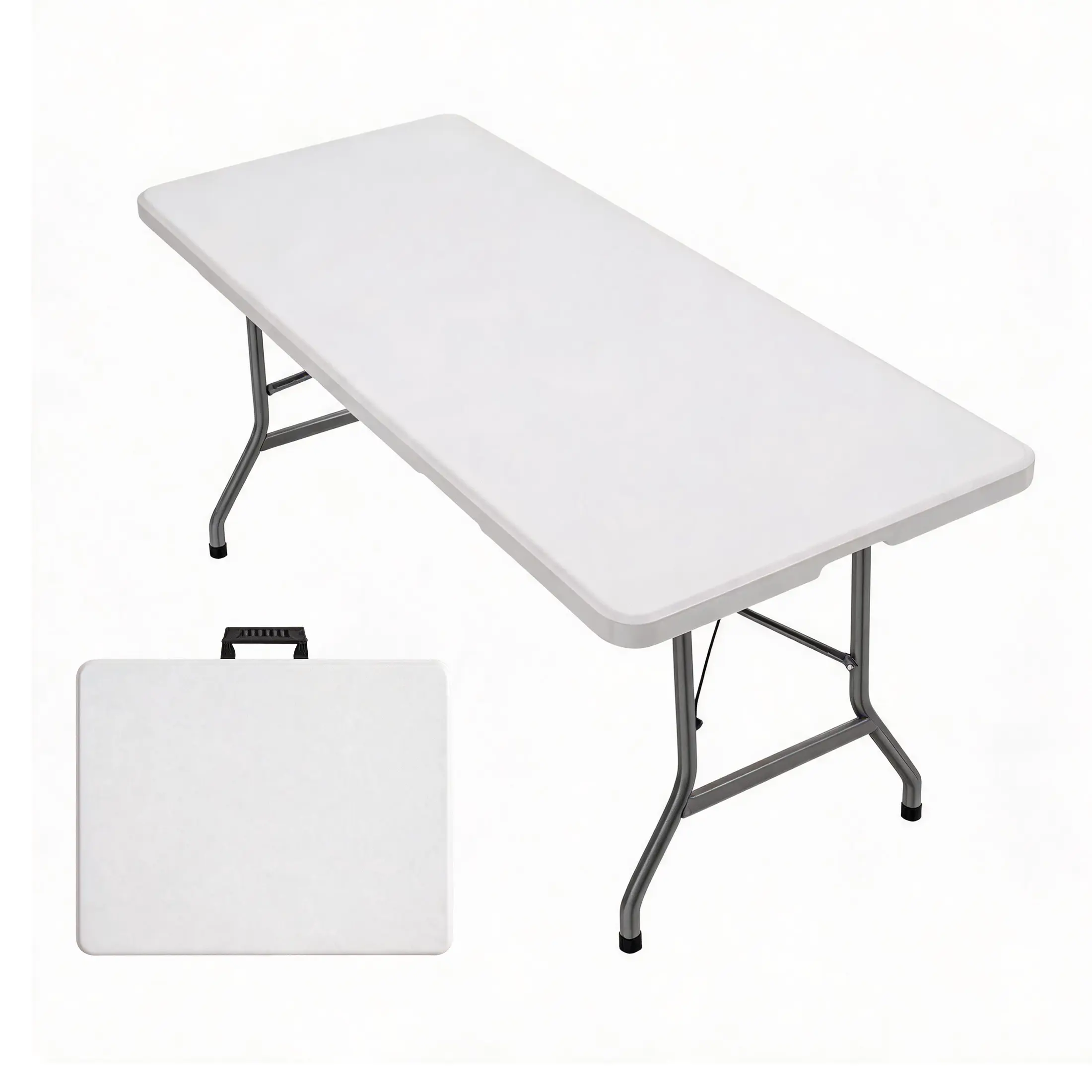 6ft All-Weather Outdoor Picnic Table - Foldable Dining Table for Backyard Parties, BBQ, Camping Trips & Family Gatherings