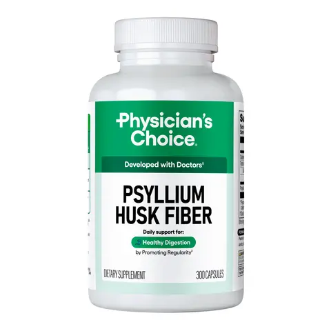 Physician's Choice Psyllium Husk Fiber - Digestive Health, Regularity, Healthy Blood Sugar & Heart Health - Vegan Fiber Supplement - 300 Capsules