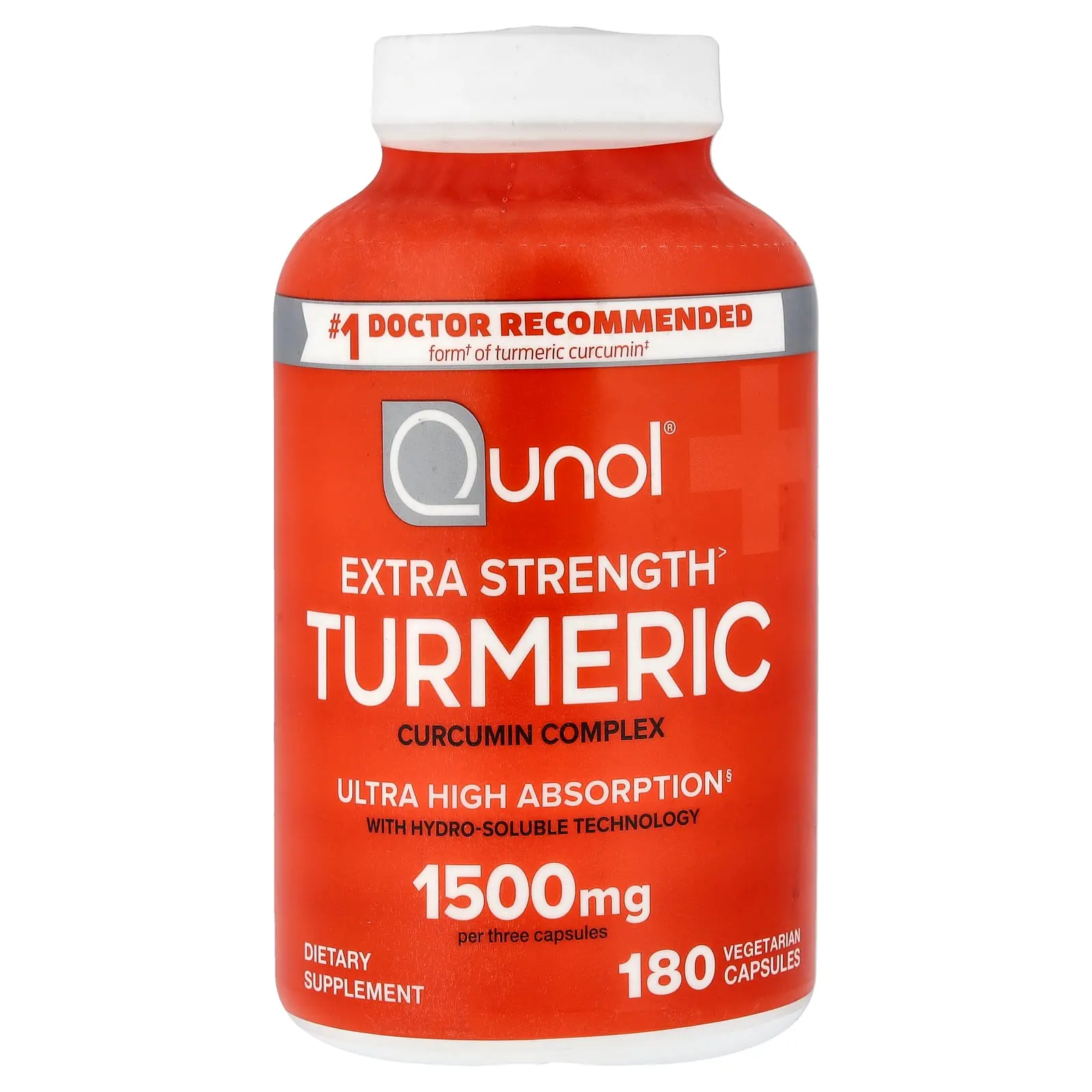 Qunol Turmeric, 180 Vegetarian Capsules (500 mg per Capsule)
