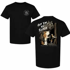 Cut ’Em No Slack Raccoon Hunting T-Shirt — Coon Hunting Dog Graphic Tee — American Outdoor Apparel — Hound Dog Hunting Shirt — Night Hunt Lifestyle — Camp Season Field Wear — Gift For Coon Hunter — Men’s Graphic Tee - KitchenEra