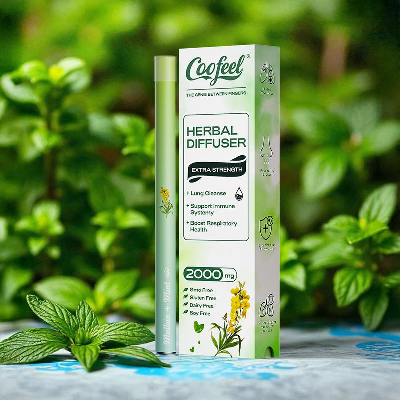 Coofeel Herbal Diffuser 2000mg Extra Strength Supports Natural Health Clears Lungs Detoxifies Enhances Immune System Instant Refreshing with Verbasco Mint & Thyme