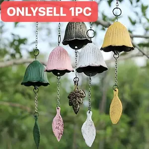 Japanese Cast Iron Wind Chime Decoration, Vintage Hanging Leaf Chimes, Durable Metal Outdoor/Indoor Hanging Decorations for Weddings, Festivals, Camping, Home, Garden Decoration, Outdoor Wind Chimes, Windchimes