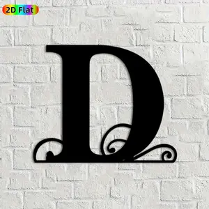 1pc Monogram Letter D Metal Wall Art, Ornate Letter D Statue Mural, Ideal Gift for New Year, Christmas, Monogram Decor Enthusiasts, Powder-Coated Metal Wall Decor Wall Sculptures, Perfect for Entryway Wall & Garden Fence, Unique Home Decor