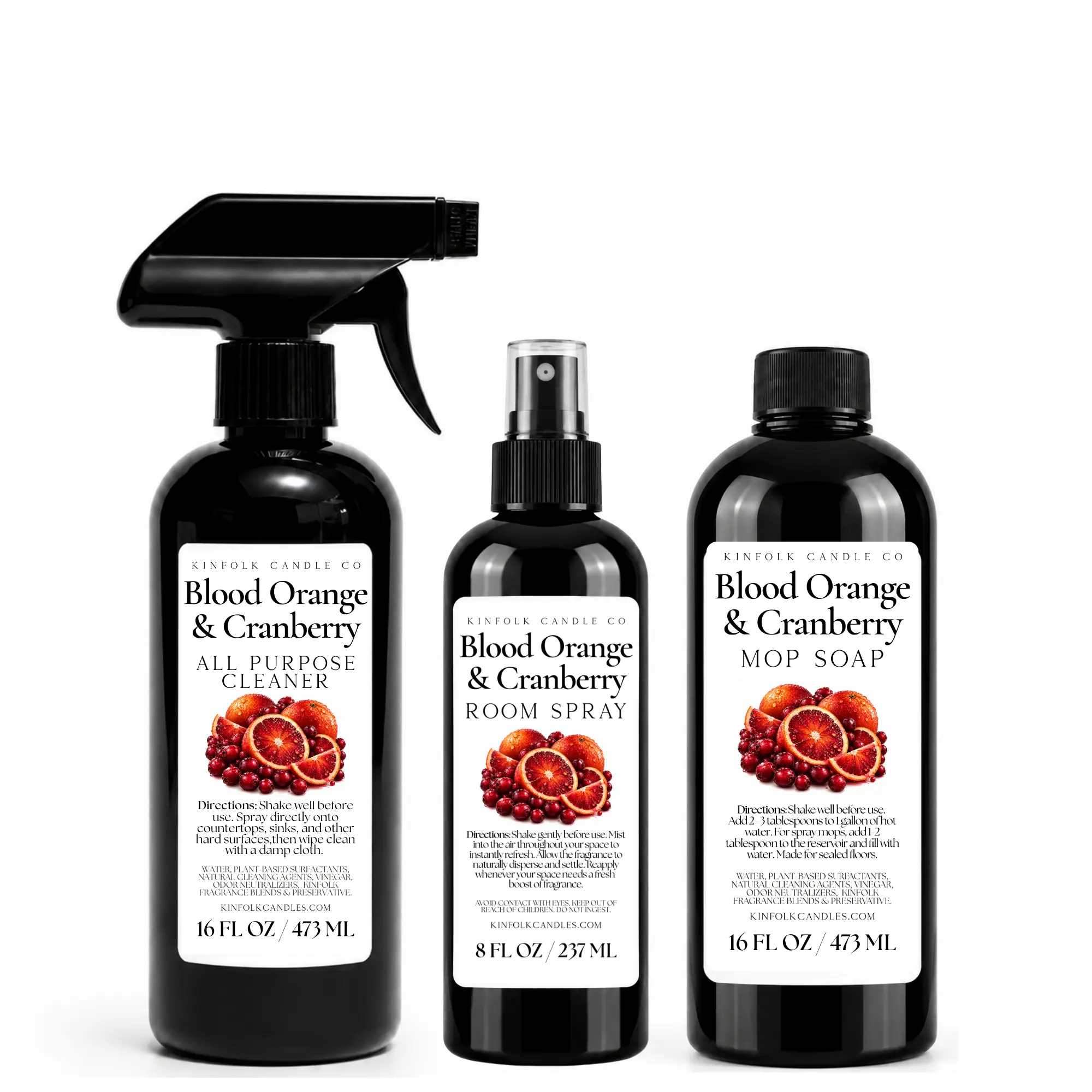 Kinfolk Winter Mega Cleaning Bundle - 3-Piece Home Care Set with Mop Soap, All-Purpose Cleaner, and Room Spray for Home Fragrance