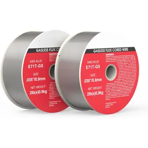 Flux Core Gasless Mig Wire, Mild Steel E71TGS .030+.035-Diameter, 2-Pound Spool, 2-Packs Dual Specification Welding Wire