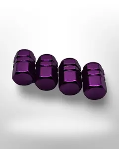 Tire Valve stem cap / 6 sided - Purple - Aluminum Alloy Hexagon