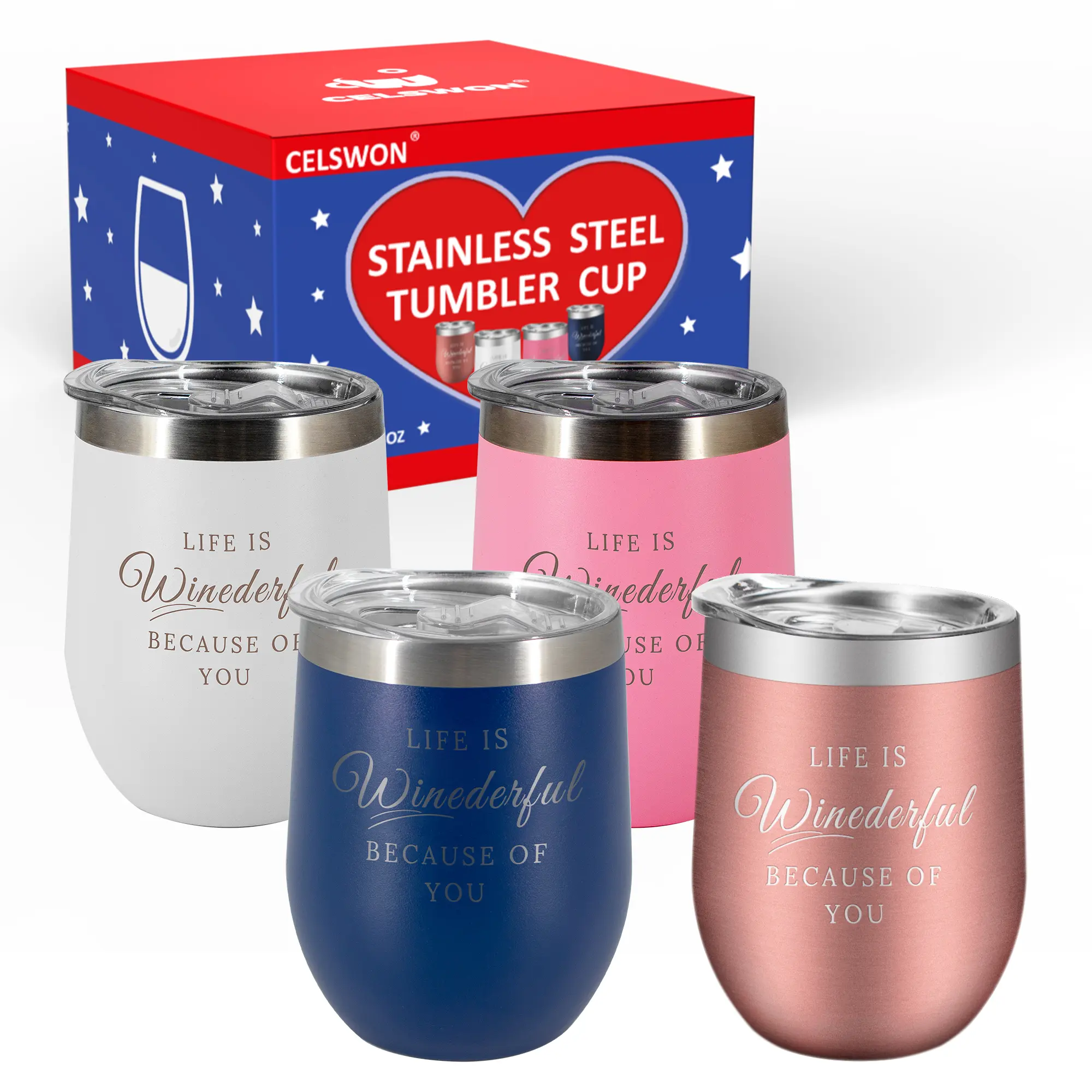 White & Blue & Rose Gold & Pink