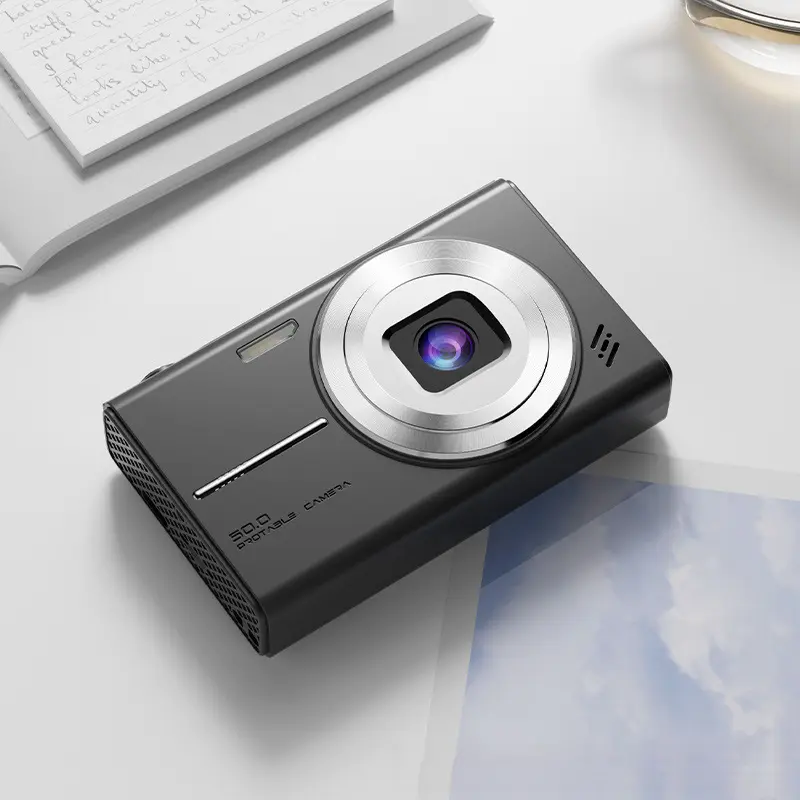 Old-School Vintage CCD Digital Point & Shoot Camera - Compact Portable Student Camera (Approx 13*8cm/13x8cm) with HD, Selfie Beauty Function, Selfie Mode, Scene Effects, Photo/Video Recording, Cute Look, 128GB Stable SD Card, Manual, Ideal for Friends, 12