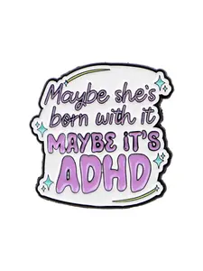 ADHD Fashion Letter Pattern Pin Badge, Perfect Gift Idea for Friends, Casual Style Accessory for All Seasons Wear