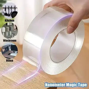 Roll Transparent Double Sided Nano Tape, Waterproof Wall Stickers, Reusable Heat Resistant home improvement