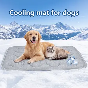 PETZOOKA Dog Cooling Mat Q-Max>0.4 Self Cool Pad for Dogs and Cats with Anti-Slip Bottom Washable Portable Pet Sleeping Pad for Summer，X-Larger Size 47.2" *29.6"