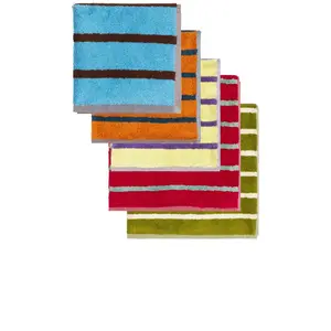 Dusen Dusen Set Of 5 Bird Stripe Towels in Multi