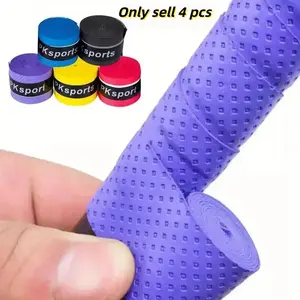 Anti-slip Tennis Racket Grip Tape, 4 Counts/set Sweat Absorption PU Tennis Racket Grip Tape, Universal Non-slip Replacement Grip Wrap for Tennis, Badminton, Fishing Rod