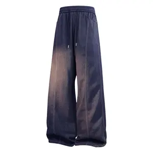 Great value two-piece set: men’s vintage jeans and men’s casual long pants. Men’s jeans feature detailed stitching, an elastic waistband, a loose, drapey fit, and a retro old-money style. Suitable for everyday wear, commuting, and home use., Denim, Clothe