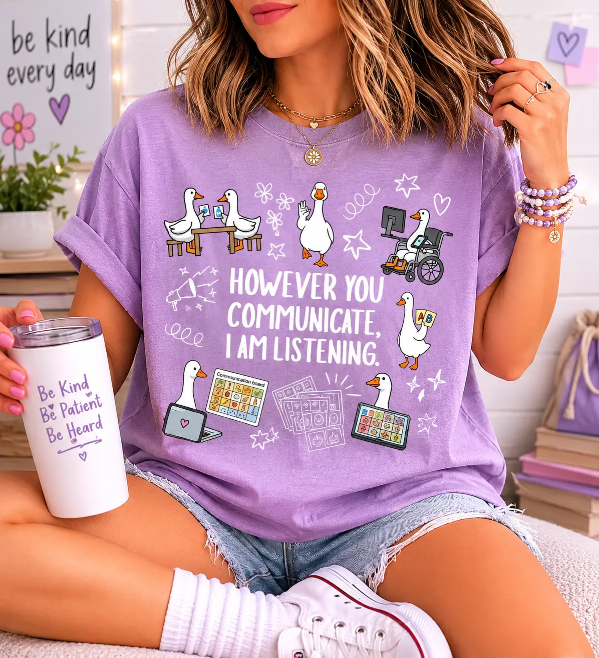 Comfort Colors SPED Teacher Goose Tee, AAC Communication Graphic Tee, SLP Therapist Shirt, Special Education Inclusion Apparel, BCBA ABA Educator Gift, Unisex