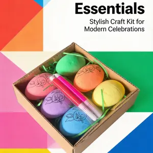 Safe Eco-Friendly DIY Hand-Painted Easter Eggs, Dual-Sided Realistic Egg Coloring Kit, Kids Craft Educational Toy, Parent-Child Interactive Painting Set