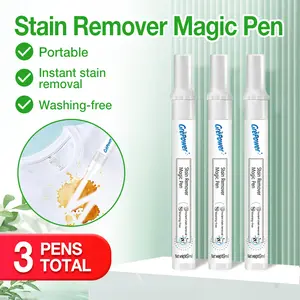 Liby GREPOWER Instant Stain Remover Pen 9ml (0.3oz)×3 Pens (27ml/0.9oz Total) 5-Second Stain Eraser for Clothes - Coffee Wine Makeup Oil Spills Portable Fabric Cleaner Safe on Colors & Delicates Travel Essential 3X Emergency Kit