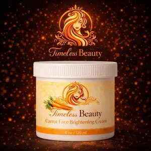 Timeless Beauty Carrot Brightening Face Cream for Luminous Radiant Skin Hydrate Smooth Glow 4oz/240ml with Turmeric for Radiant Glow