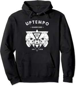Uptempo Hardcore 200 BPM Skull Pyramid - Uptempo Merch Pullover Hoodie - Taliyaannhun Shop 56B09HBKYZZ7