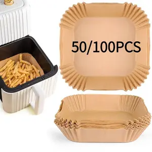 Disposable Air Fryer Liner, 1 Set Non-stick Oil-proof Waterproof Air Fryer Parchment Paper, Multi-purpose Parchment Paper Sheet for Baking, Roasting, Sheet for Air Fryer Liners